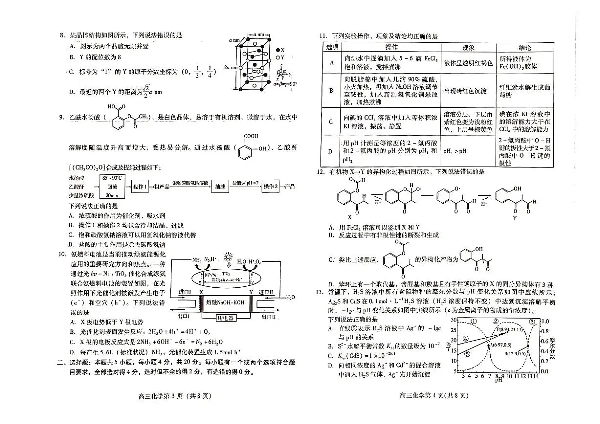 山东省潍坊市2025届高三高考模拟第二次模拟-化学试题无答案第2页