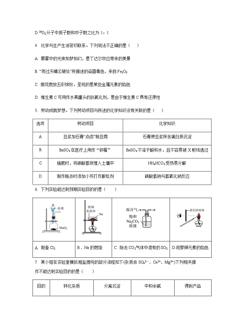 广东省惠州市惠东县2024-2025学年高一下学期4月期中考试 化学试题  含答案第2页