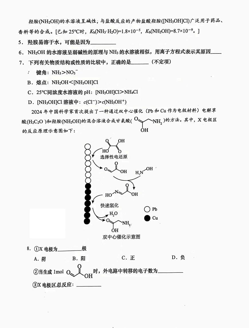 上海市普陀区2025届高三下学期3月二模化学试题第2页