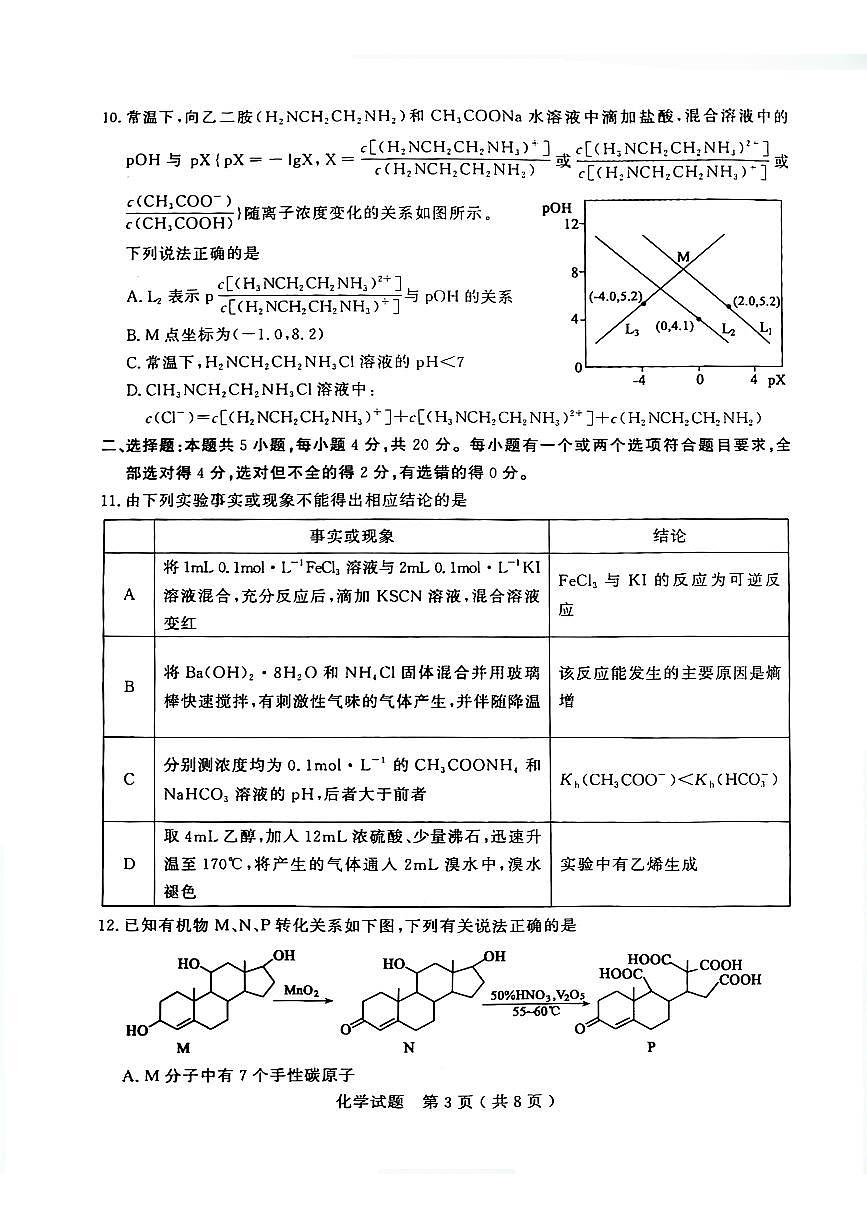 化学试卷                      【山东卷】山东省枣庄市、济宁市2025年高考模拟考试试题（枣庄三调、济宁二模）（4.23-4.25）第3页