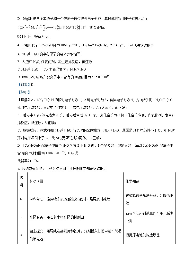 广东省名校联盟2022-2023学年高三下学期大联考化学试题（解析版）第3页