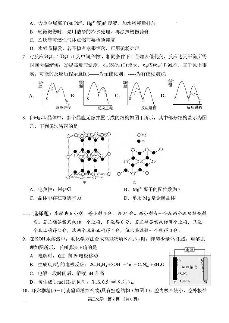 海南省文昌中学2024-2025学年高三下学期4月第五次月考化学试卷及答案第2页