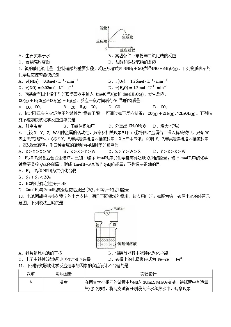 河北省沧州市沧州十校2023-2024学年高一下学期3月月考化学试题（含答案）第2页