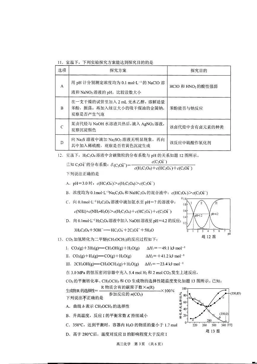 2025届江苏省苏锡常镇高三下学期二模考试 化学试卷（高考模拟）第3页