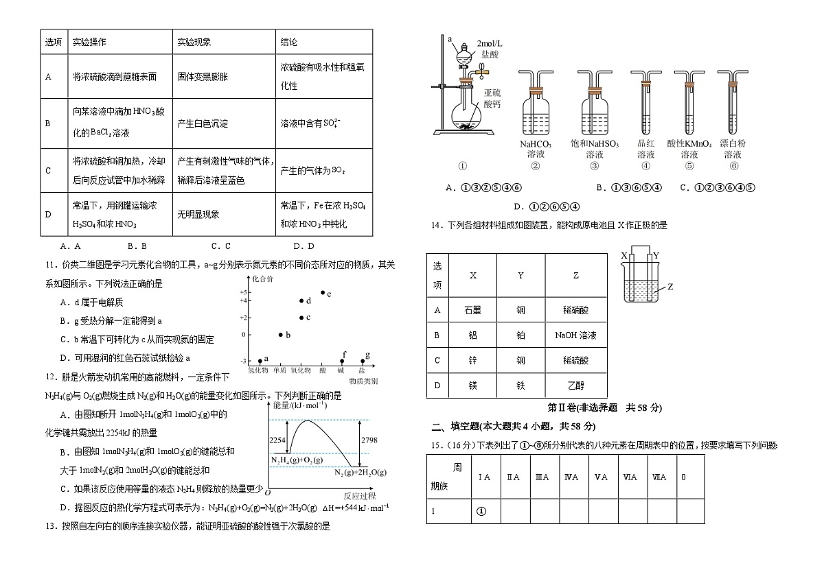 腾冲市第八中学2024-2025学年高一下学期5月期中考试化学试卷 含答案第2页