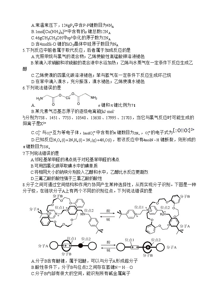 四川省遂宁市射洪中学2024-2025学年高二下学期期中考试 化学 含答案第2页