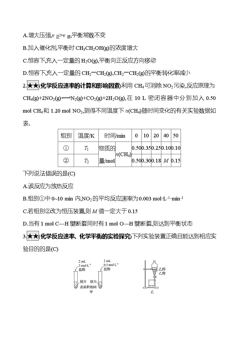 2025版高考热点题型与考点专练化学一热点10化学反应速率与化学平衡试题（Word版附答案）第3页