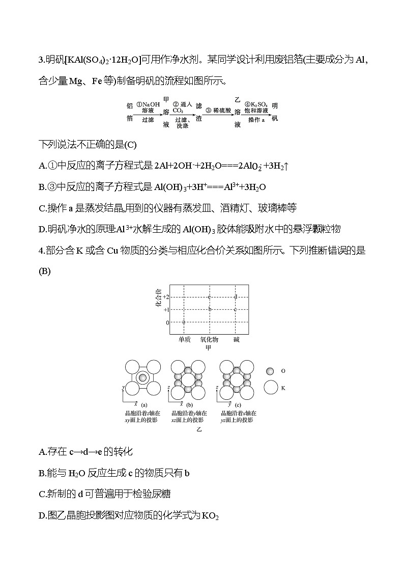 2025版高考热点题型与考点专练化学4.元素及其化合物试题（Word版附答案）第2页