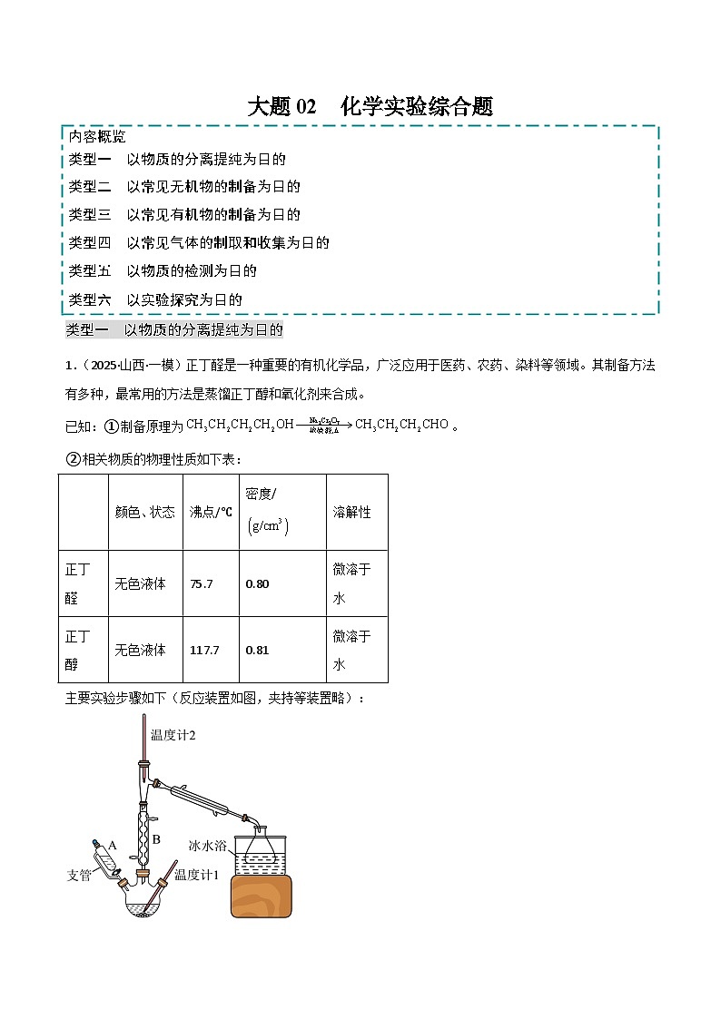 2025年高考化学大题突破（通用版）大题02化学实验综合题（分类过关）（原卷版）第1页