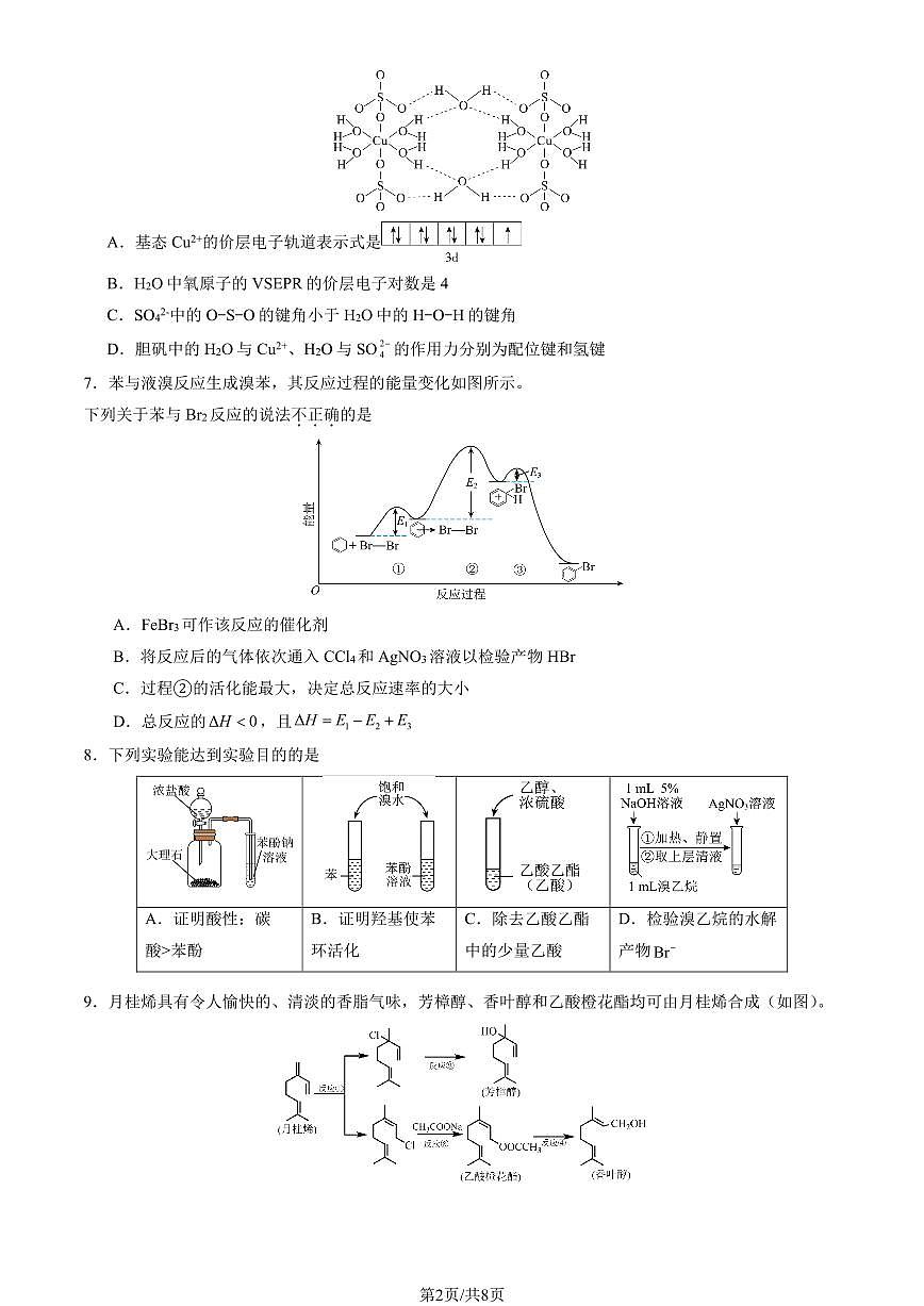 2025北京陈经纶中学高二（下）期中真题化学试卷第2页
