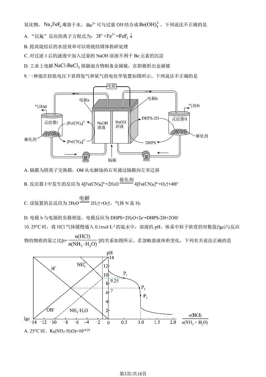 2025北京二中高三下4月月考化学（教师版）试卷第3页