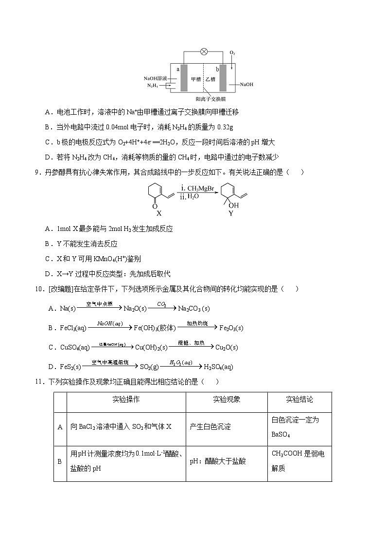 2025年高考押题预测卷：化学（江苏卷02）（考试版）第3页