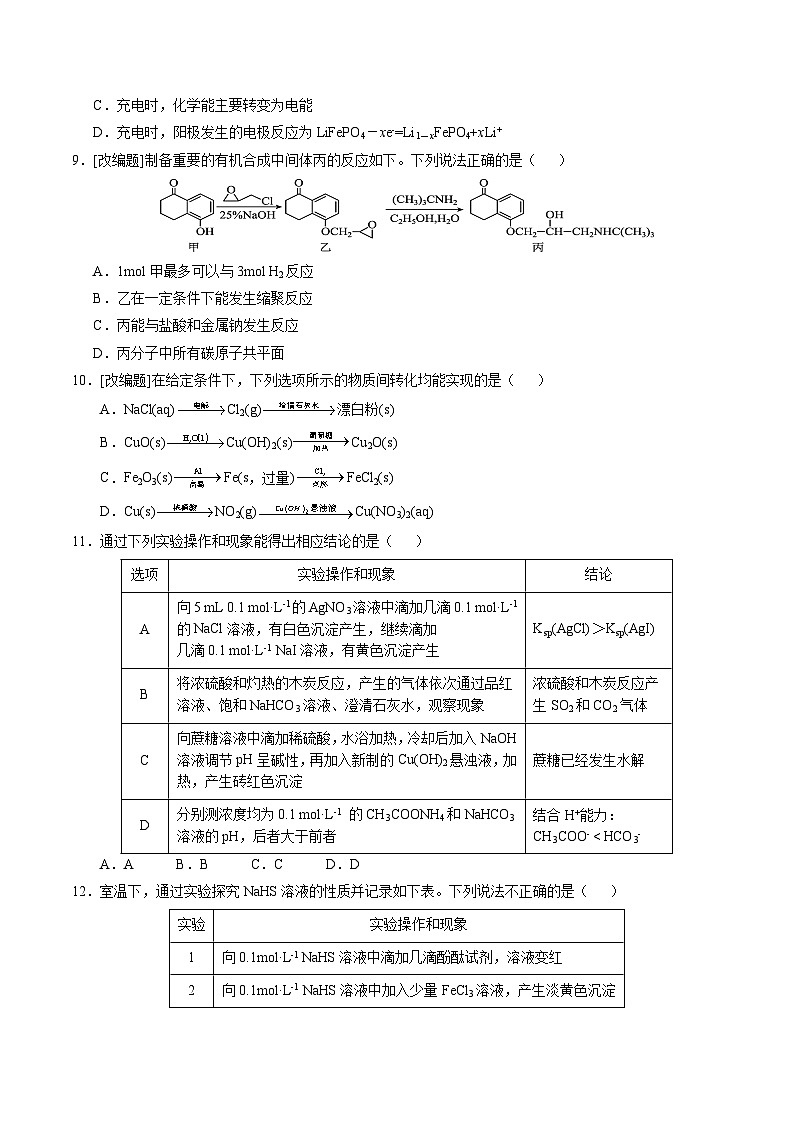 2025年高考押题预测卷：化学（江苏卷03）（考试版）第3页