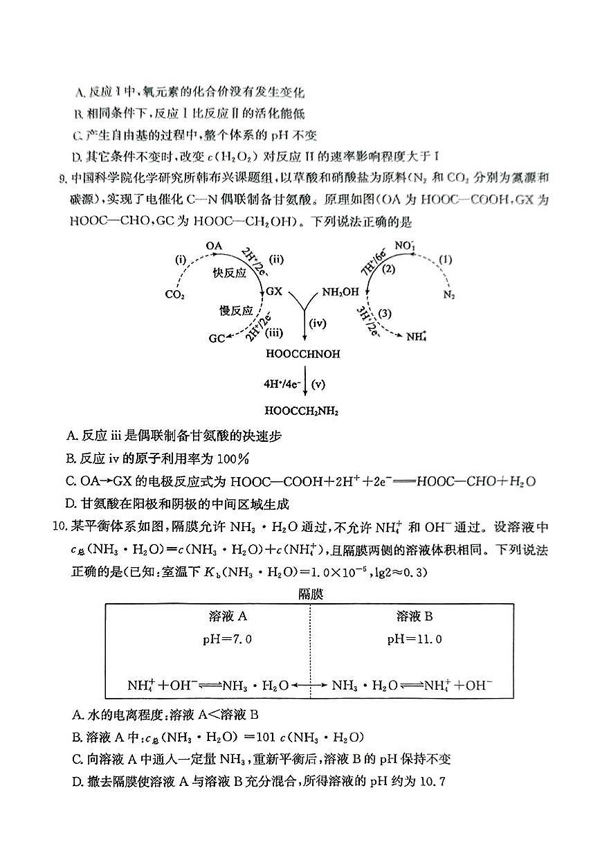 山东省滨州市2025届高三下学期第二次模拟考试化学第3页