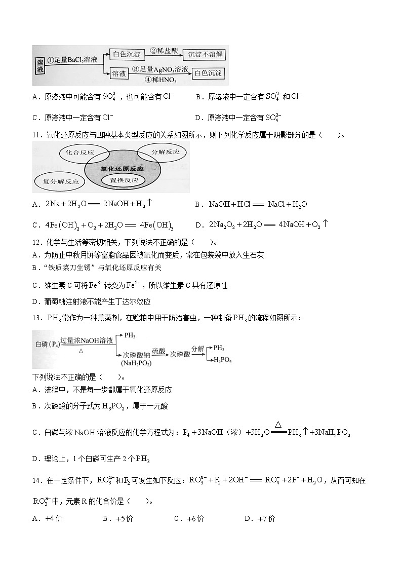 河南省河南中原名校联考2023-2024学年高一上学期9月月考化学试卷（含答案）第3页