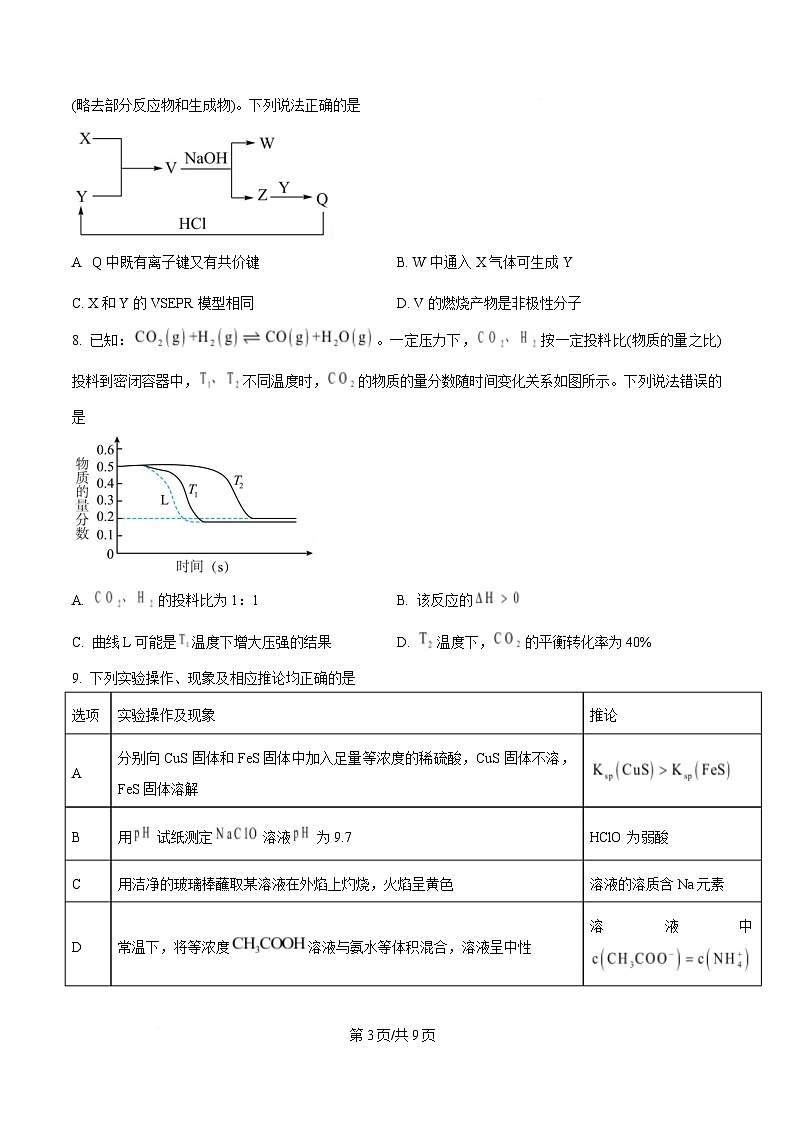 江西省南昌市2025届高三下学期第二次模拟检测化学试卷（原卷版）第3页