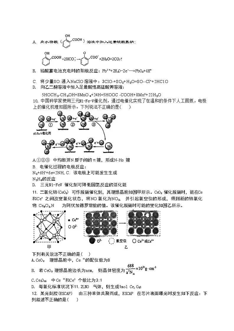 陕西省西安市高新一中2025届高三下学期模拟测试化学试题 无答案第3页