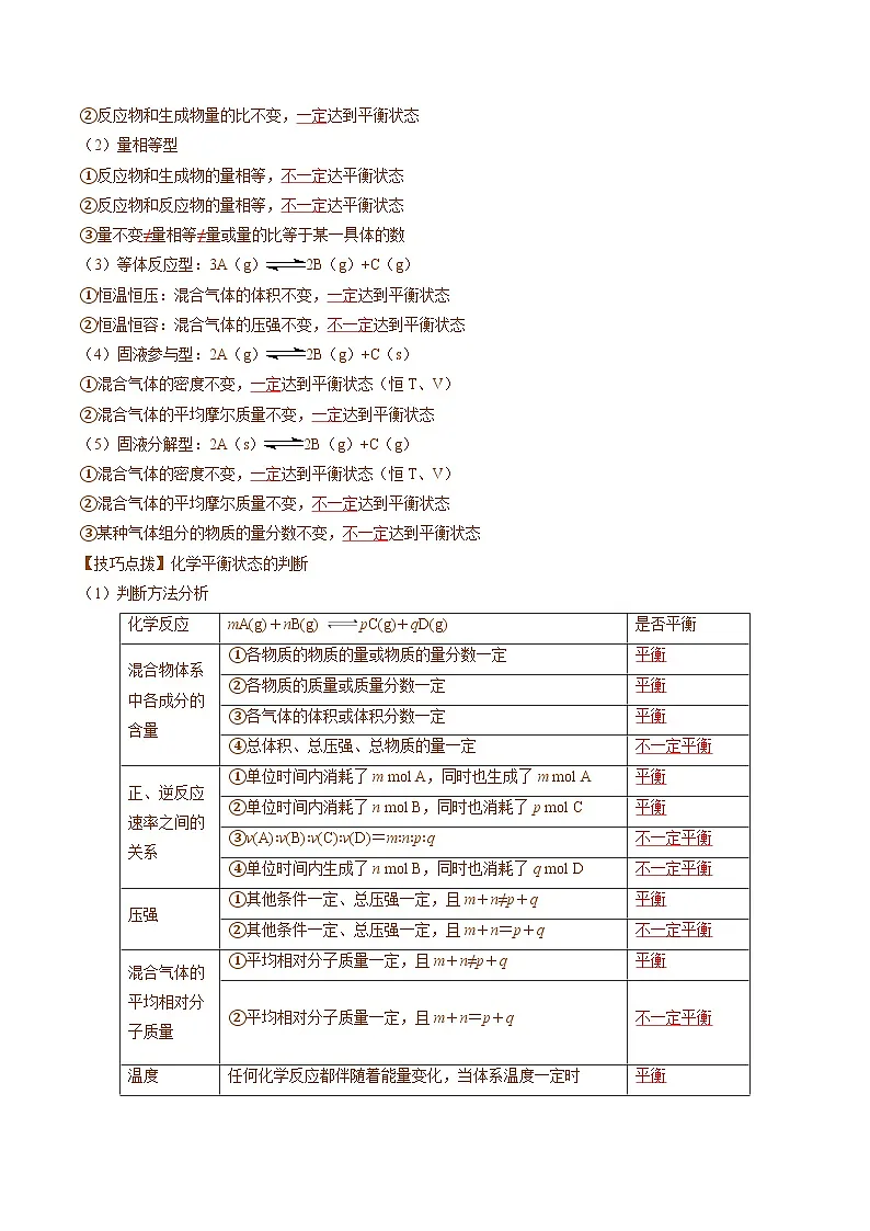专题03 化学平衡（考点清单）（讲+练）（解析版）第3页