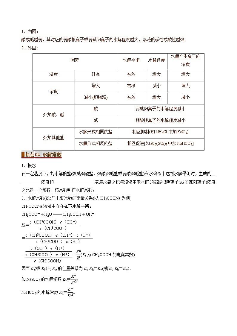 专题06 盐类的水解（考点清单）（讲+练）（原卷版）第3页