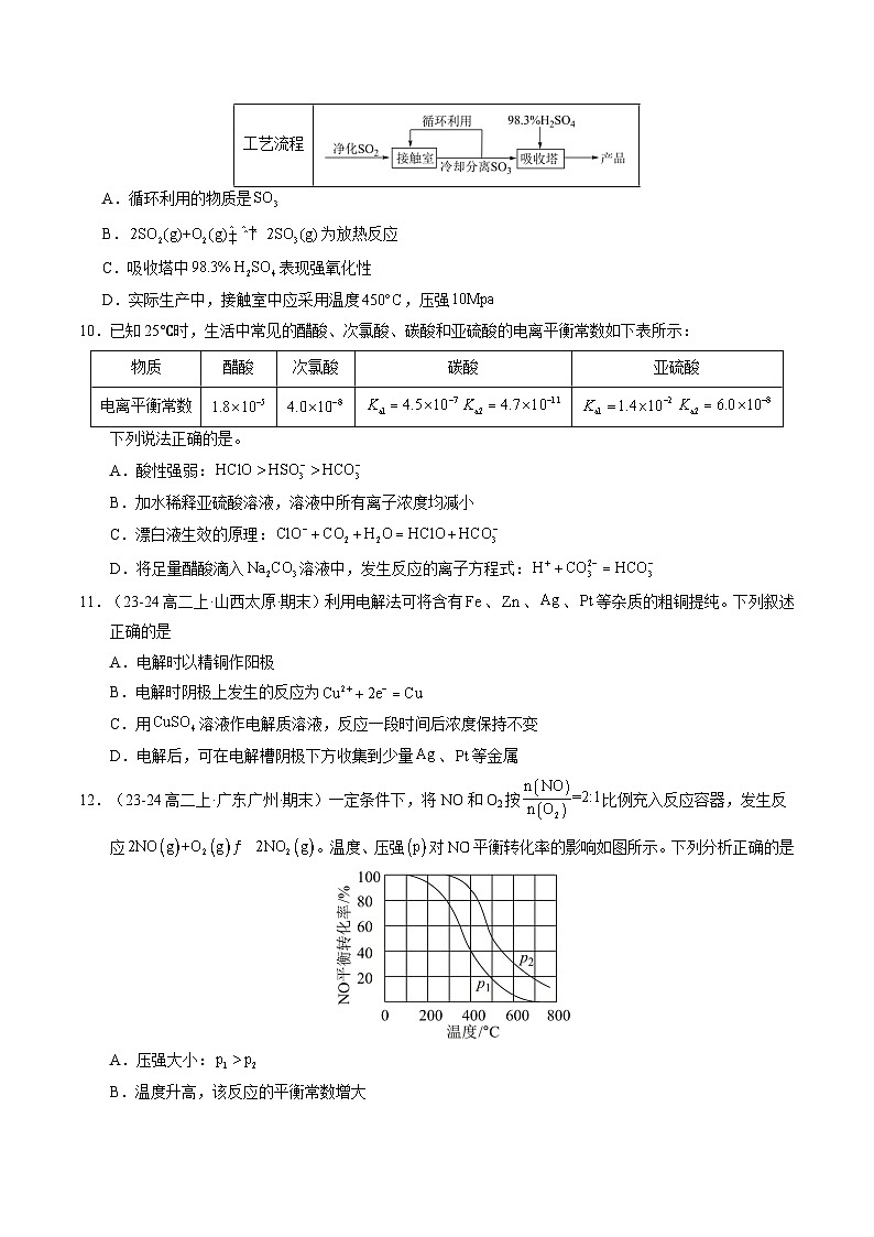 期末综合检测卷01（考查范围：选择性必修1全部内容）（原卷版）第3页