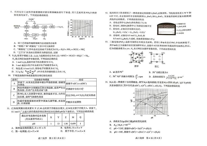 2025届石家庄三模化学试卷第2页
