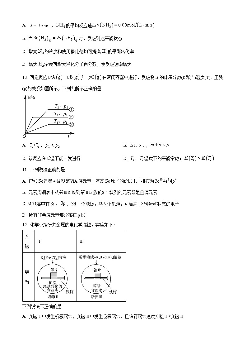 浙江省杭州市下沙区浙江省杭州第四中学吴山2024-2025学年高二上学期期末考试化学试题（原卷版+解析版）第3页