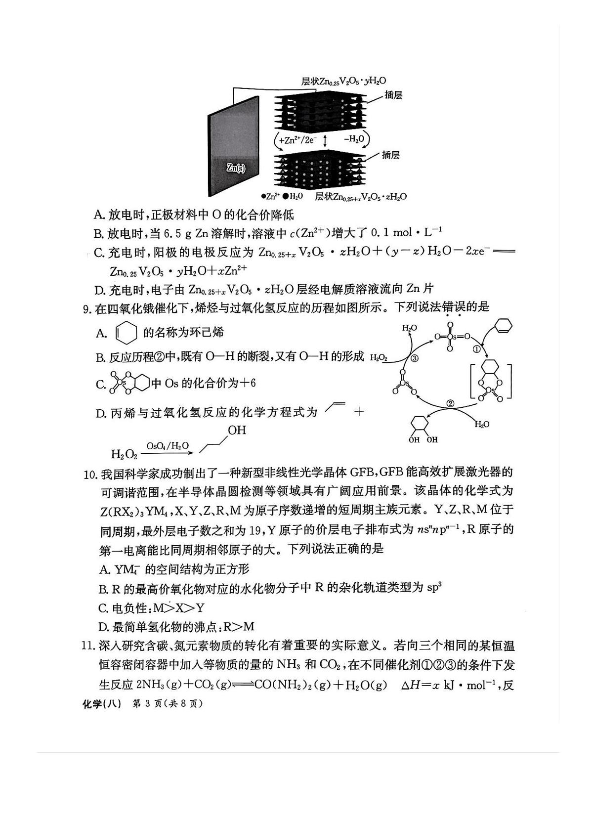 2025届河北省邯郸名校高三模拟卷 化学试卷（含答案）第3页