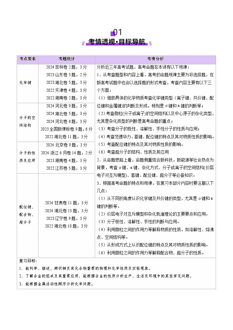 高考化学一轮复习讲练测第5章第03讲 分子结构与性质、化学键（讲义）（解析版）第2页