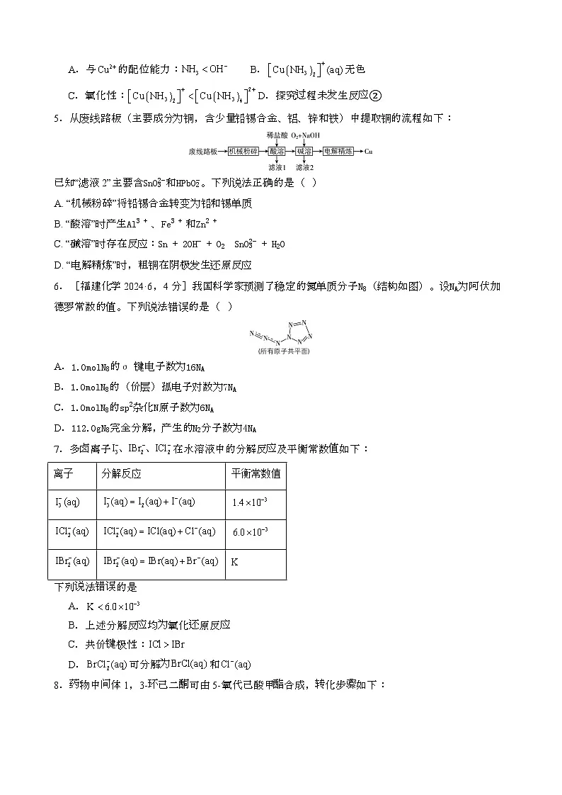 2025届 福建高考真题化学模拟试题[一模}含答案第2页