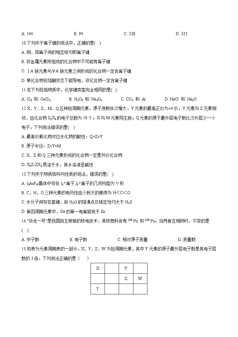 2025年高考化学二轮专题冲刺练习专题16 物质结构与性质（含解析）第2页