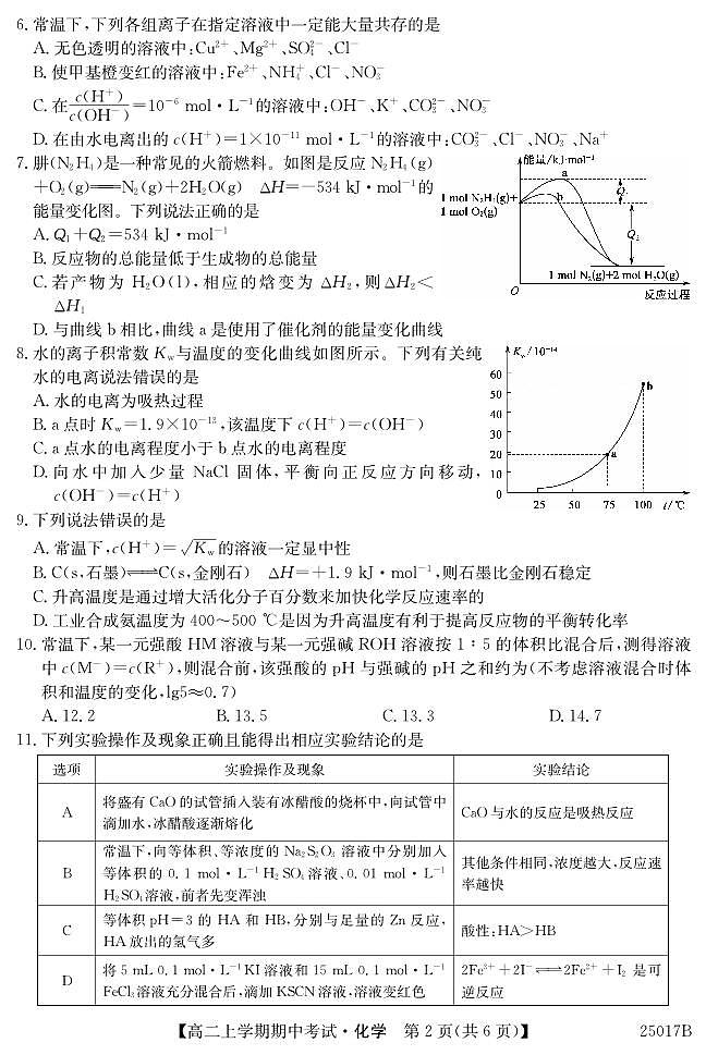 高二-化学试题第2页