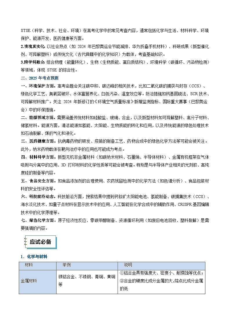 化学（一）-2025年高考考前终极冲刺讲义（含答案解析）第3页