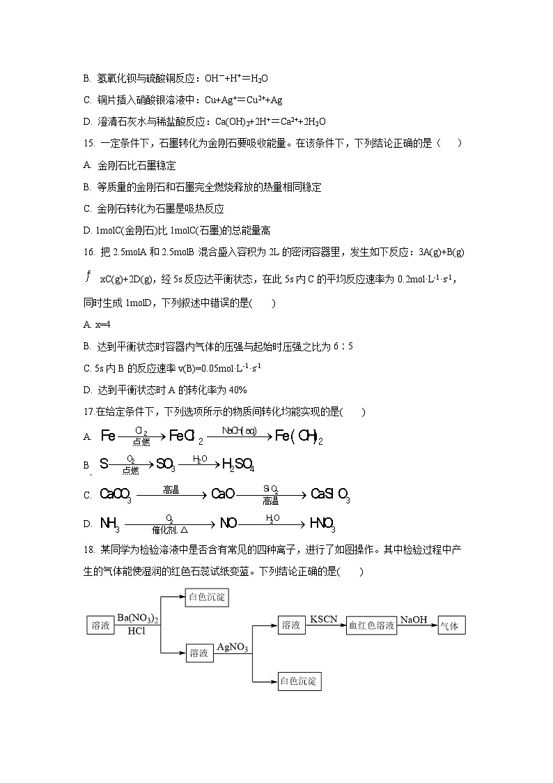 湖南省邵东市第四中学2024-2025学年高一下学期4月期中考试化学试题第3页