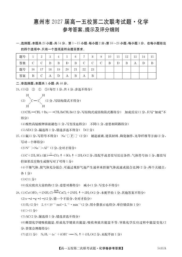 5431A 化学DA第1页