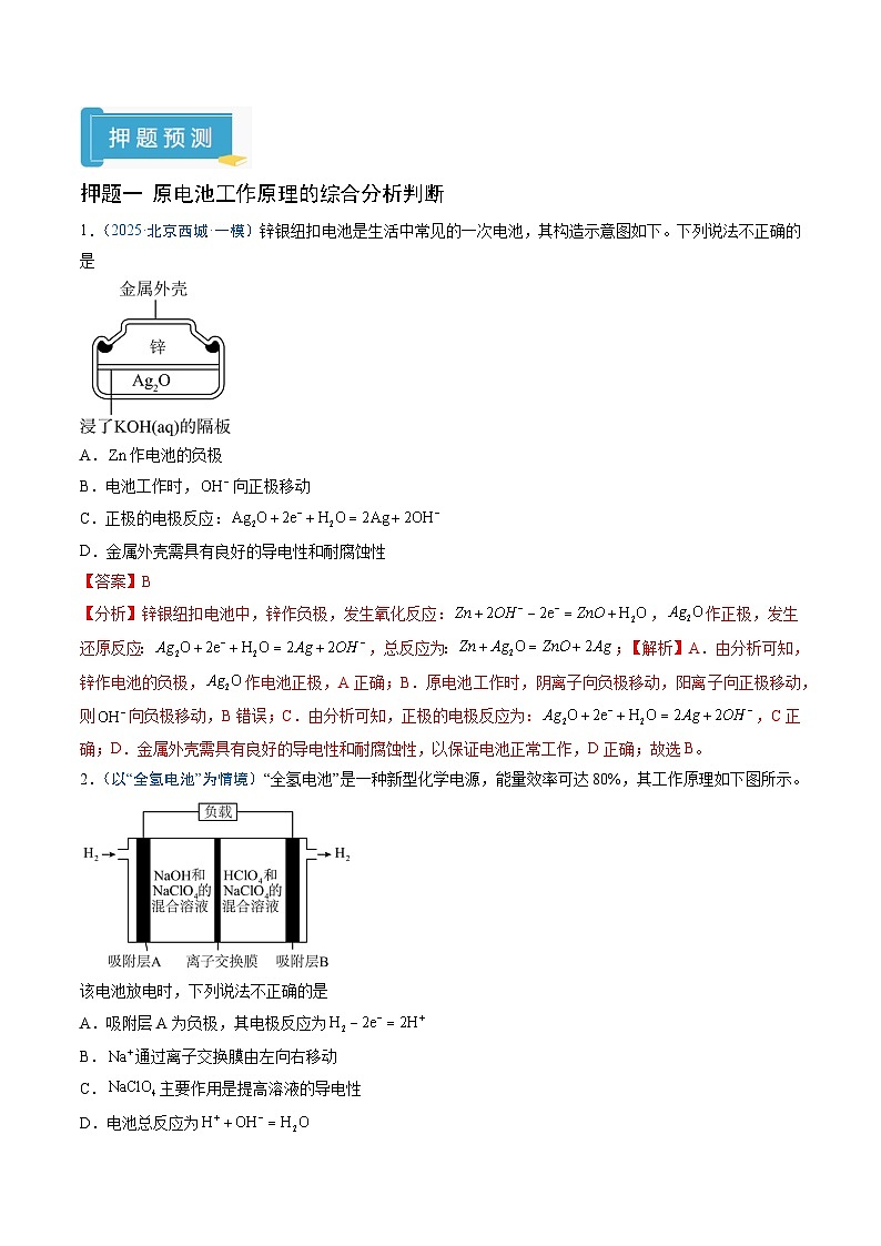 2025年高考化学（通用版）抢分猜押10电化学装置分析（解析版）第2页