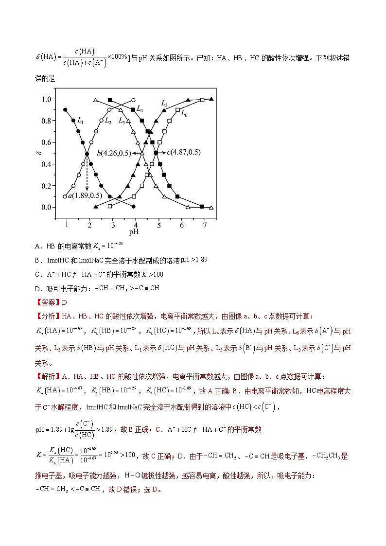 2025年高考化学（通用版）抢分猜押11水溶液中的离子平衡曲线分析（解析版）第3页