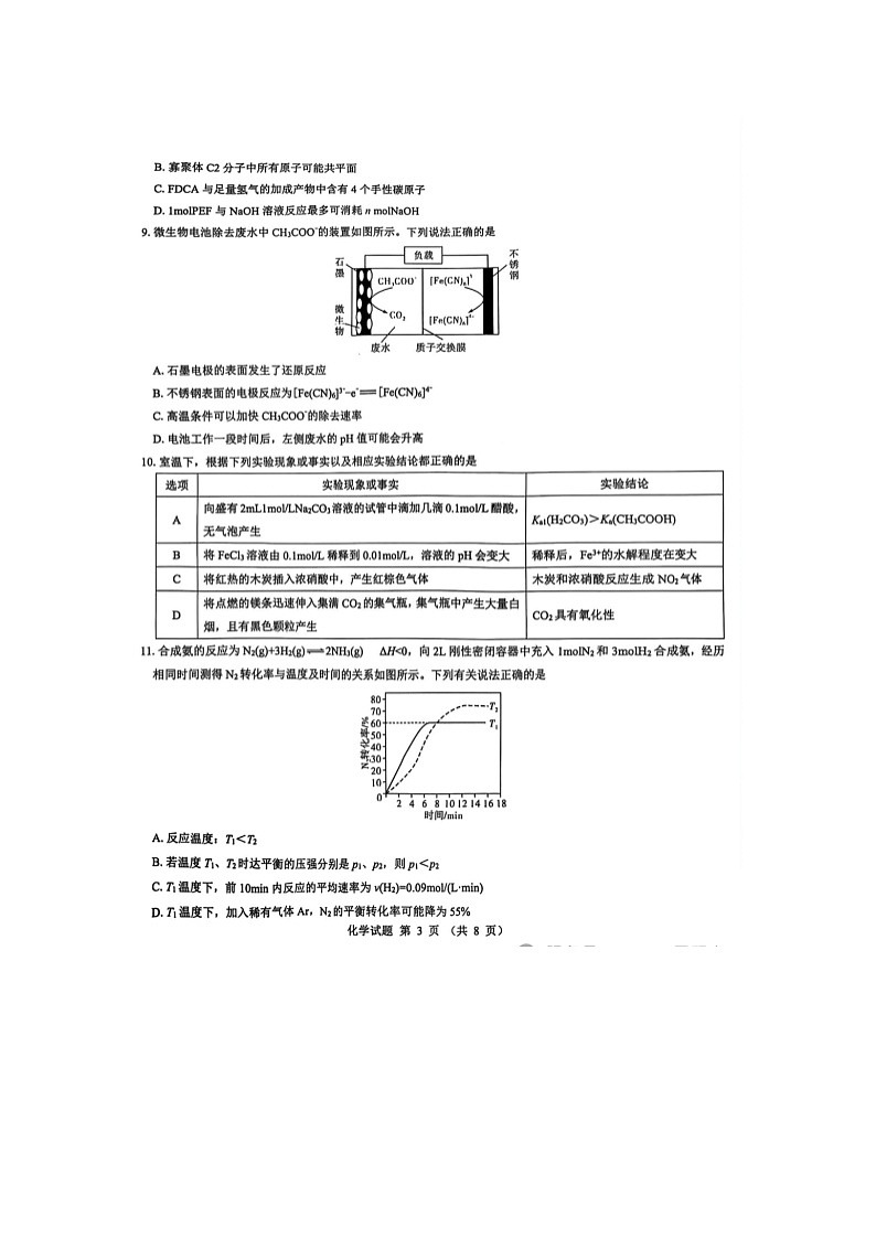 太原市2025年5月高三押题考试（三模）化学试卷含答案第3页