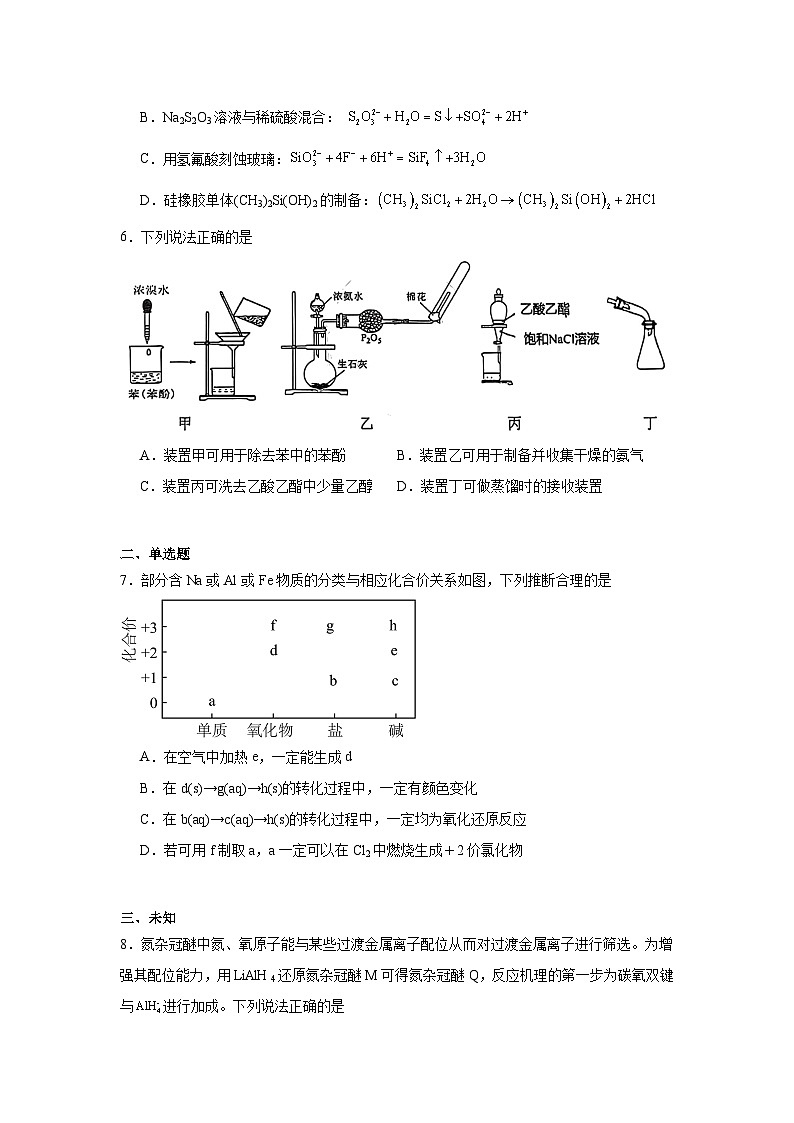 天津市滨海新区2025届高三下学期三模化学试题（无答案）第2页
