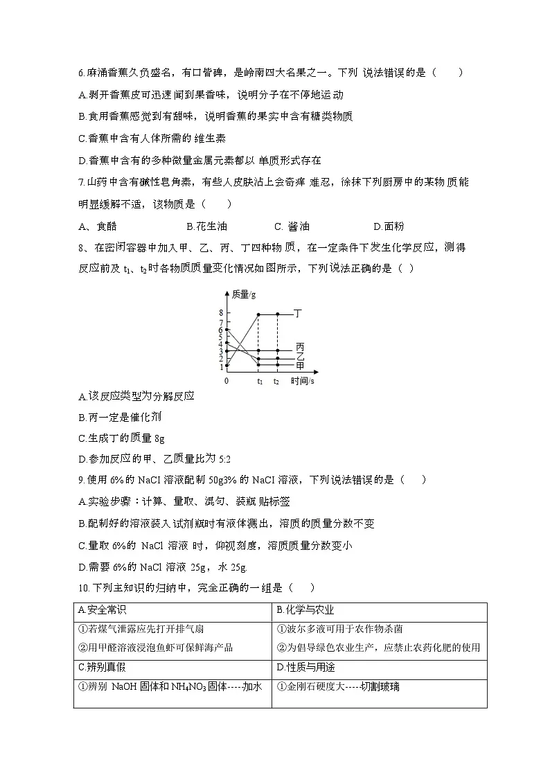2024届 广东东莞高考化学试卷(一模)附答案第2页