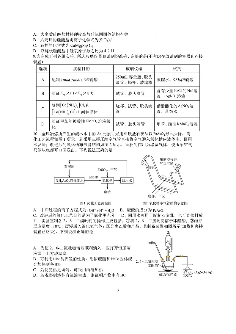 长沙市长郡中学2025届高三下学期高考押题（一）化学试卷含答案第3页