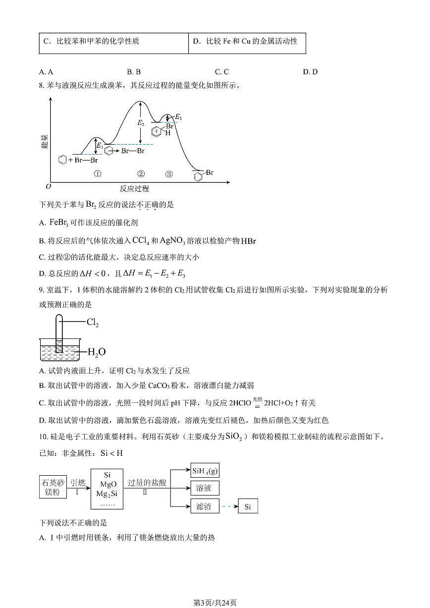 2025北京贸大附中高三下4月月考化学试卷（教师版）第3页