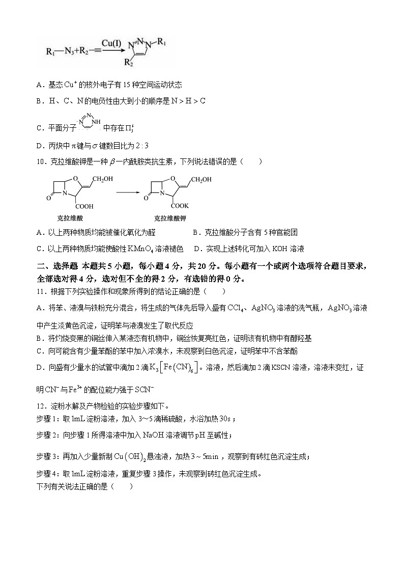 山东省泰安市2023-2024学年高二下学期期末考试化学试题（含答案）第3页