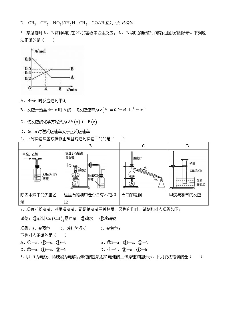 山东省泰安市2023-2024学年高一下学期期末考试化学试题（含答案）第2页