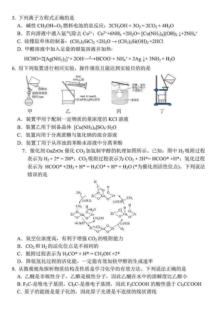 湖北省武汉二中2025届高考模拟预测考试-化学试题+答案第2页