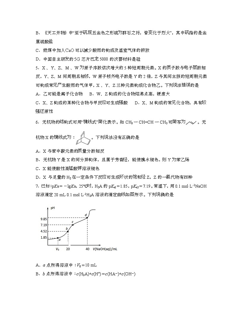 2022届 高考新课标化学押题模拟试卷[一模]带答案第2页