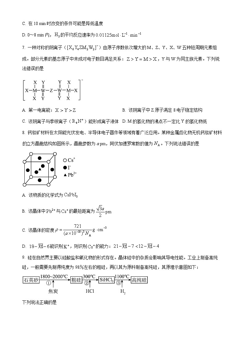 山西省部分学校2025届高三下学期二模联考化学试题（原卷版）第3页