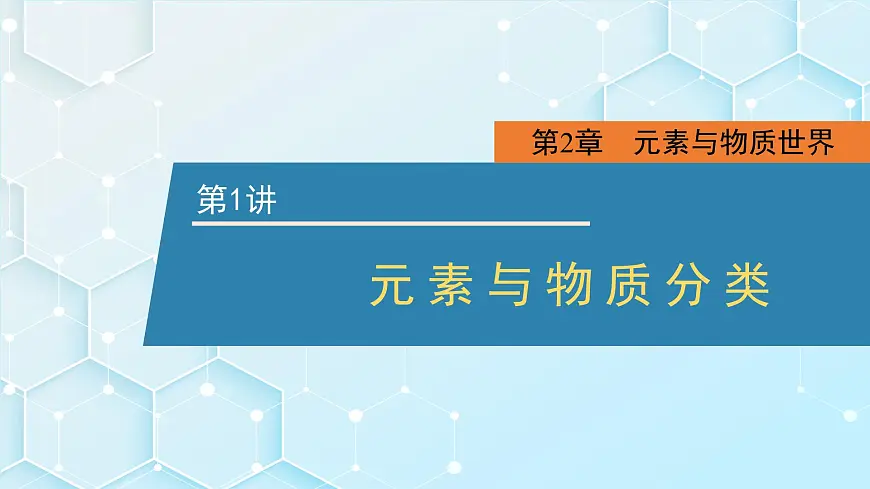 2026年人教版高考化学一轮复习课件 第2章 第1讲 元素与物质分类第1页