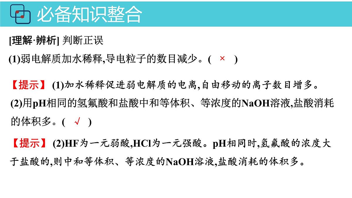 2026年人教版高考化学一轮复习课件 第8章 第2讲 弱电解质的电离第8页