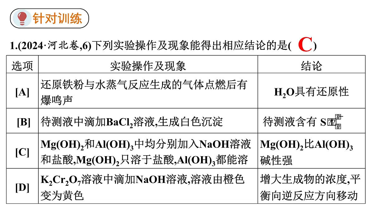 2026年人教版高考化学一轮复习课件 第10章 微专题26 简单实验方案的设计与评价第8页