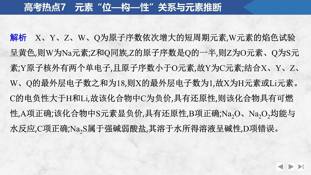 2026年高考化学总复习备课课件 高考热点7 元素“位—构—性”关系与元素推断第6页